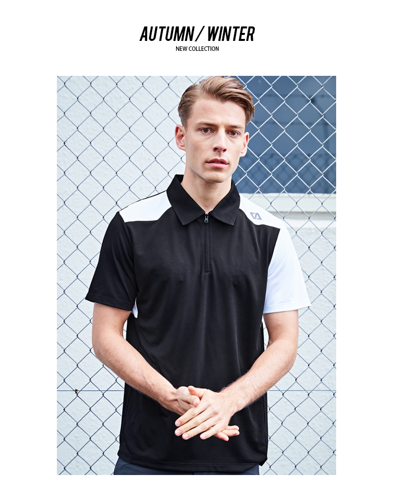 Bảy con sói thể thao POLO áo sơ mi nam lỗ thông hơi mỏng Phần áo sơ mi Paul 2019 mùa hè khâu áo thun ngắn tay - Áo polo thể thao áo polo bé trai