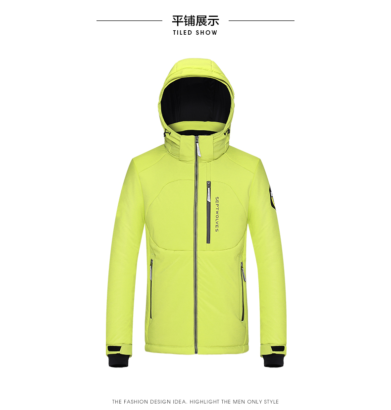 Bảy con sói thể thao quần áo cotton ngoài trời mùa thu và mùa đông mới cổ áo nam ngắn đoạn dày ấm áp áo khoác nam - Quần áo độn bông thể thao áo phao thân dài nữ đẹp