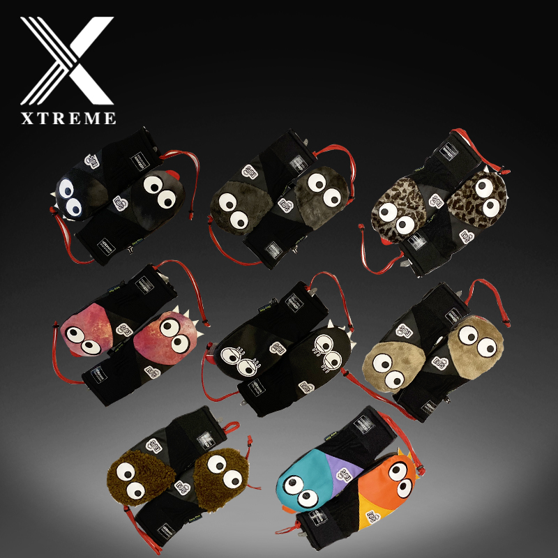 (Xtreme new spot)Japan Ebs men's and women's ski gloves hand stuffy cute fashion small claws waterproof