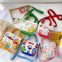 Childrens bag canvas girl shoulder bag cartoon small bag boy Small Satchel cute princess shoulder Hand bag