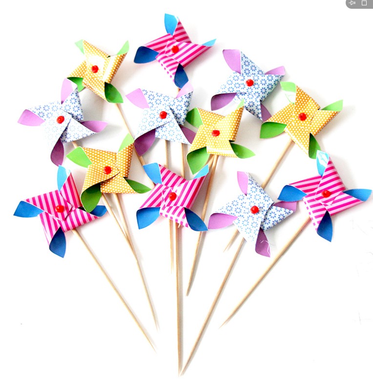 Will turn mini cake decoration windmill cake plug dessert table birthday party card 6 pack