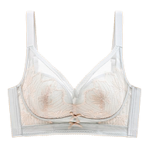 Cat People Big Breast Showing Small Underwear Womens Summer Thin Full Cup Anti-sagging Breast Reduction Sexy Lace Bra for Women