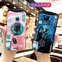 Blue light camera oppofindx mobile phone shell lifting camera find x2 protective sleeve mesh red soft silicone couple section findx2 personality wave men and women full bag anti-fall arched shell