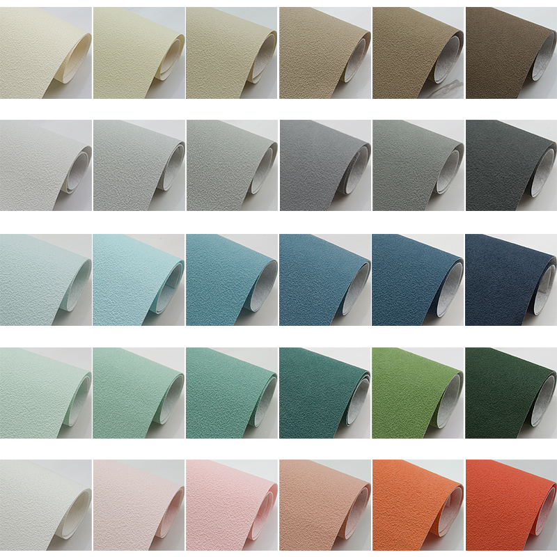 Imitation diatom mud plain wall covering seamless whole house high-end modern minimalist living room bedroom Morandi gray wall covering