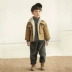 Quần áo denim nam mùa đông 2018 trẻ em phiên bản Hàn Quốc ngắn cổ áo sơ mi cổ lông cừu nhung dày áo khoác nước ngoài áo khoác lông cho bé gái Áo khoác
