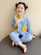 Girls' Plaid Pajama Set, Kidsren's Spring & Fall Long-Sleeved Lapel Star Home Clothes, Baby's Cute and Stylish Two-Piece Set