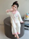 Girls' Kt Cat Cartoon Pajamas, Baby Girls' Spring and Autumn Long-Sleeve Long-Pants Sweet Style Home Wear, Children's Spring Two-Piece Set