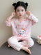 Girls' Cartoon Hello Kitty Pajamas, Kidsren's Spring and Summer Modal Home Clothes, Thin Set, Cute Air-Conditioned Clothes