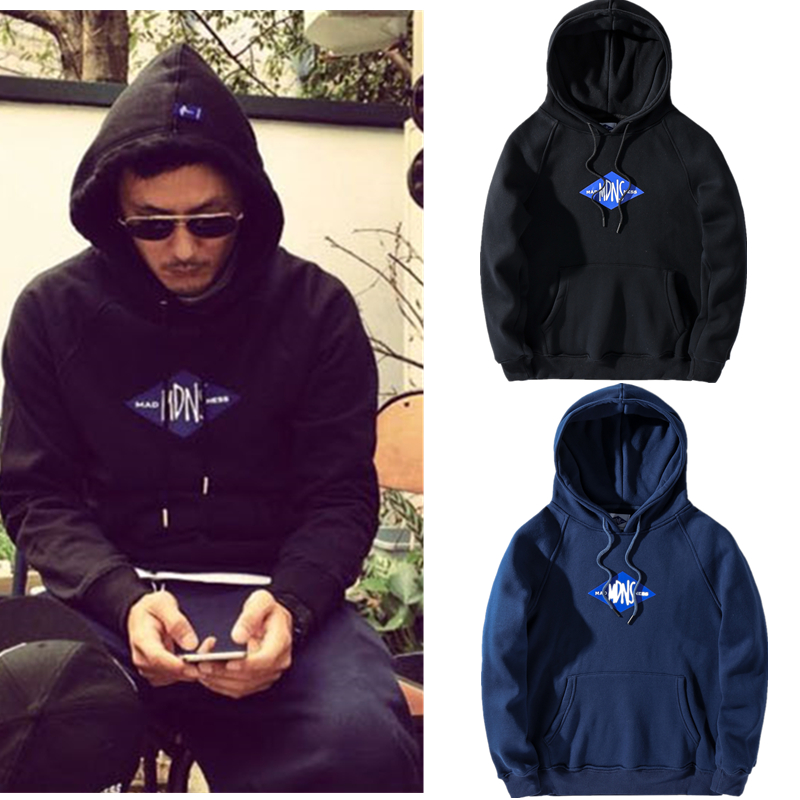 MDNS MADNESS Yu Wenle with diamond logo letter printing plus velvet sweater coat