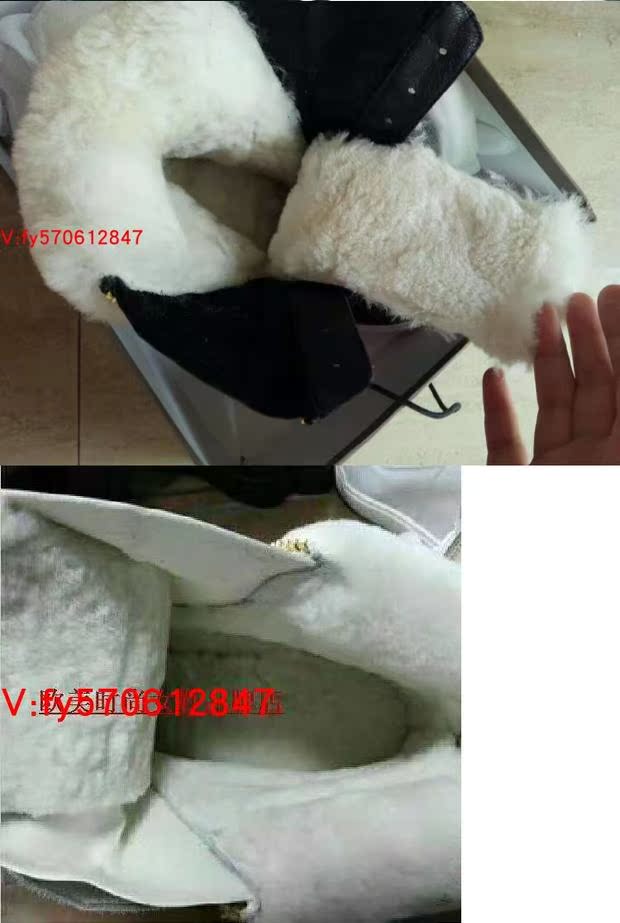 Châu Âu và Châu Mỹ cl thỏ lông len một đế giày GZ giày nam Giày đỏ giày tuyết hiệp sĩ tóc dày ấm áp miếng lót tăng chiều cao