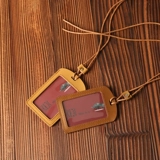 Комплект, картхолдер, ремешок, бейджик, высококлассный чехол для проездного, прозрачный защитный чехол, из натуральной кожи