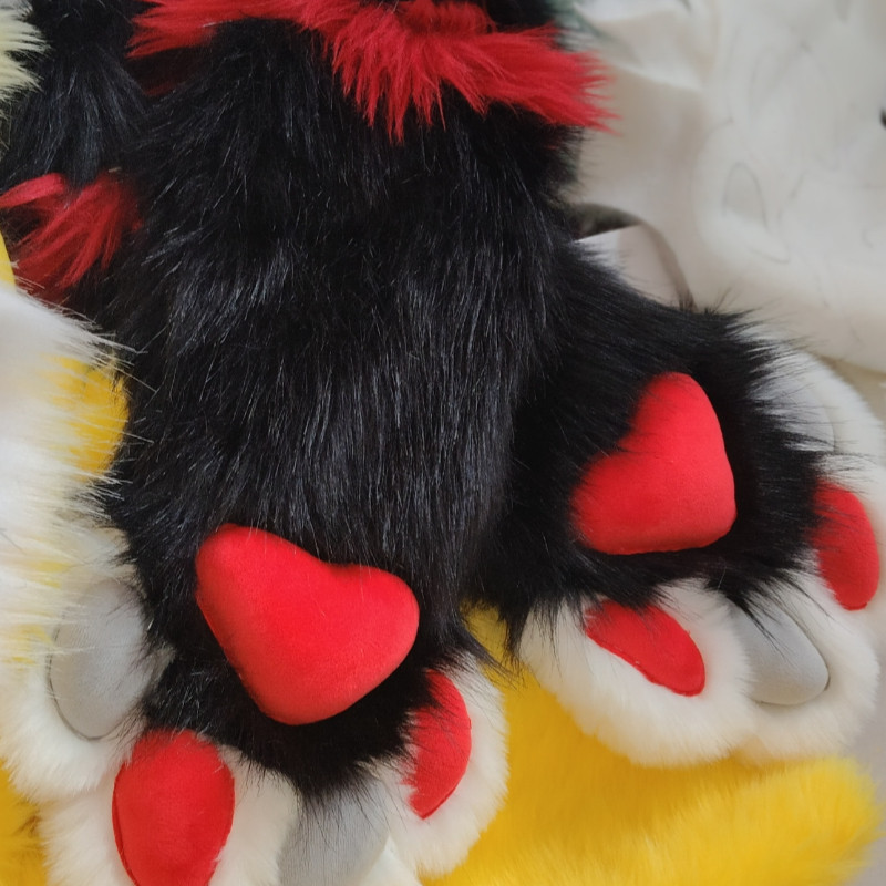 furry福瑞/兽装 兽装爪子成品现货掉落毛绒fursuit加长兽爪布指甲包边内衬289