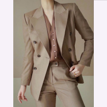 2021 spring and summer new fashion double-breasted khaki slim suit professional women OL suit suit suit suit