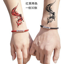 Fox tattoo stickers waterproof nine-tailed fox men and women long-lasting couple tattoos Korean red and black sexy simulation chest