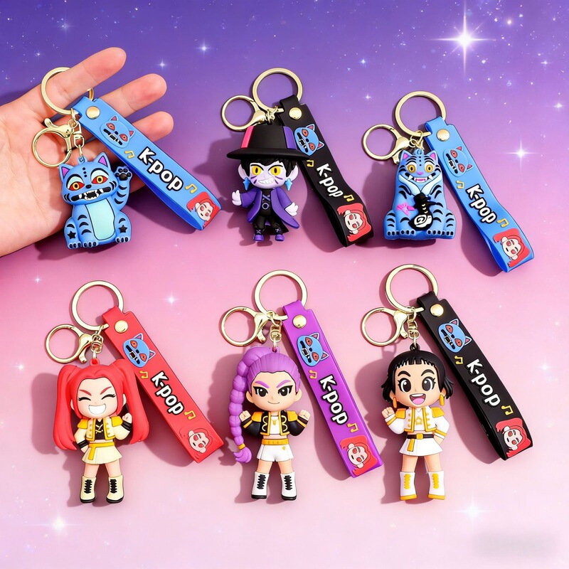 Cross-Border New Kpop Demon Hunters Plush Keychain Pendant Can Be Labeled Cross-Border New Kpop Demon Hunters Plush Keychain Pendant Can Be Labeled