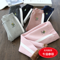 Girls autumn and winter plus fleece thickened leggings childrens warm winter trousers cactus trousers pencil pants integrated fleece