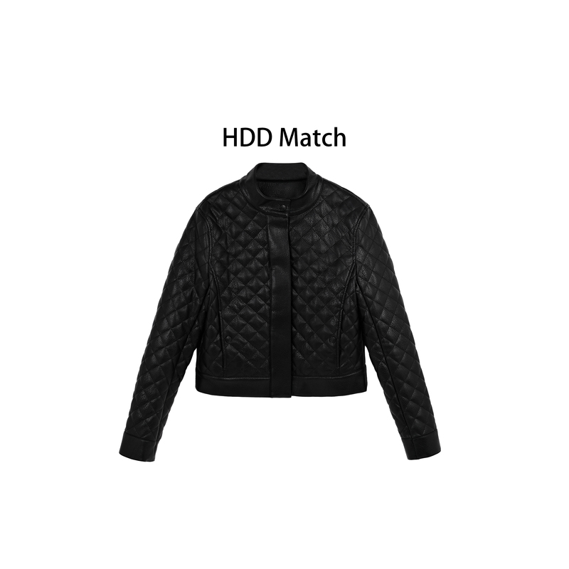 Hdd- "Leather Attitude" Autumn/Winter Quilted Women's Short Black Leather Jacket Y8859