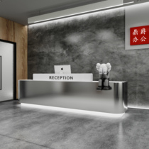 Simple modern stainless steel cashier shop small hotel bar clothing store counter company front desk reception desk