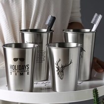 Tooth cup Boys trendy European Stainless steel wash cup Creative mouthwash cup brushing cup Tooth cup couple toothbrush cup Jane