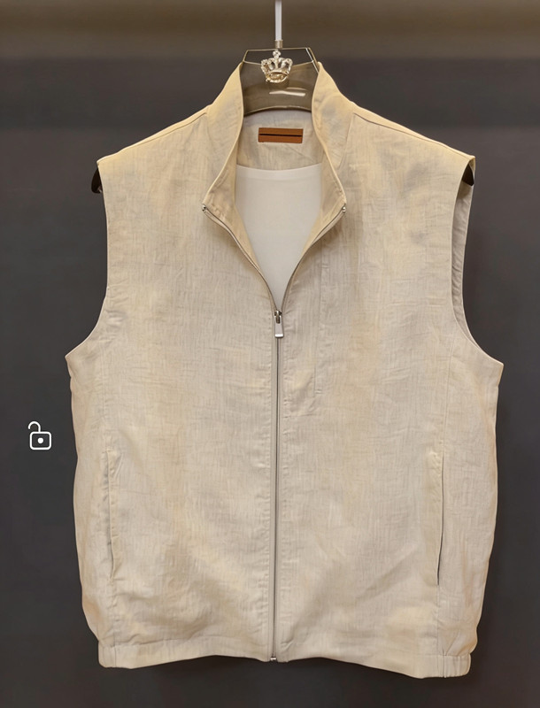 2026 Spring/Summer New Cotton and Linen Stand Collar Sleeveless Vest Men's Cool Business Zipper Vest Jacket 2026 Spring/Summer New Cotton and Linen Stand Collar Sleeveless Vest Men's Cool Business Zipper Vest Jacket