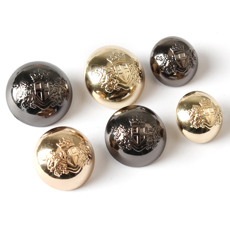High-end metal button-button men and women with dress coat coat retro-round black gold decoration cocktail