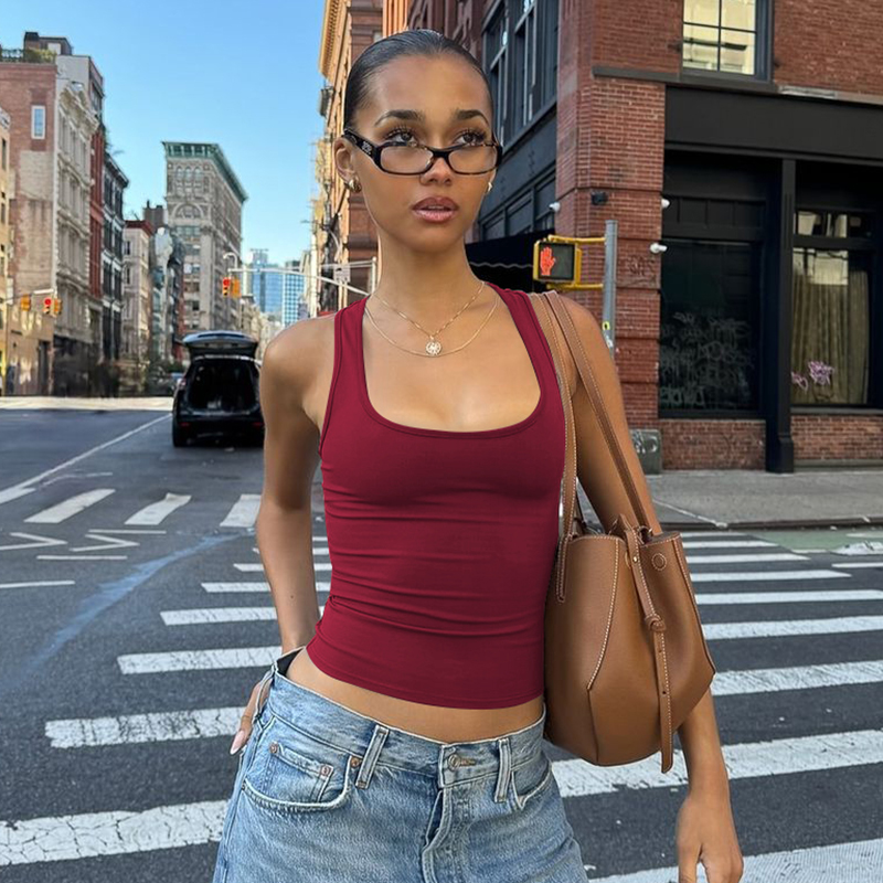 Gusty High Street Hot Girl Trendy Marke Vielseitiges Racerback-Tanktop American Sports Elastisches Unterhemd Ins Style_voghion.com