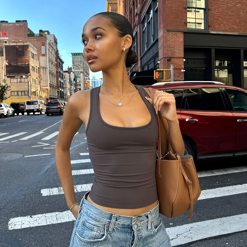 Gusty High Street Hot Girl Trendy Marke Vielseitiges Racerback-Tanktop American Sports Elastisches Unterhemd Ins Style_voghion.com