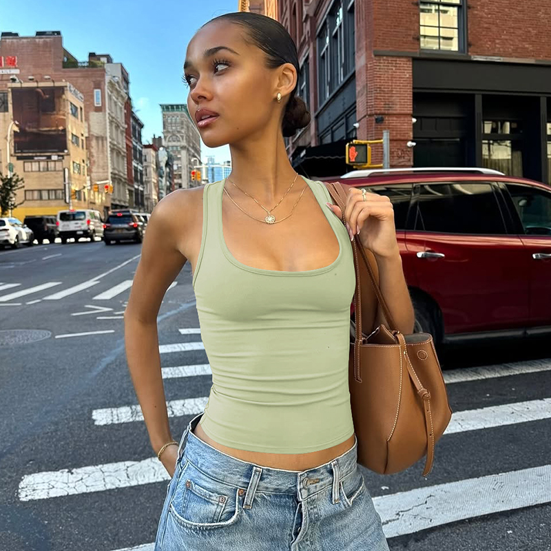 Gusty High Street Hot Girl Trendy Marke Vielseitiges Racerback-Tanktop American Sports Elastisches Unterhemd Ins Style_voghion.com