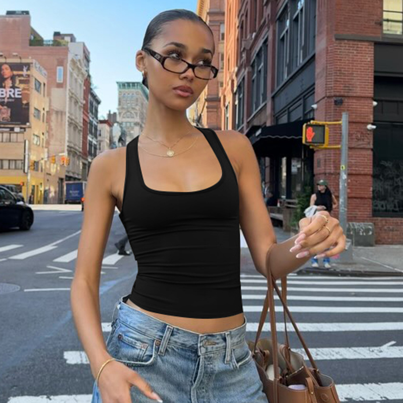 Gusty High Street Hot Girl Trendy Marke Vielseitiges Racerback-Tanktop American Sports Elastisches Unterhemd Ins Style_voghion.com