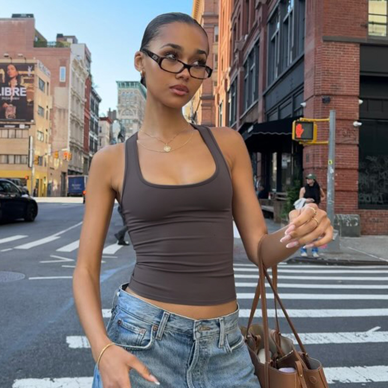 Gusty High Street Hot Girl Trendy Marke Vielseitiges Racerback-Tanktop American Sports Elastisches Unterhemd Ins Style_voghion.com