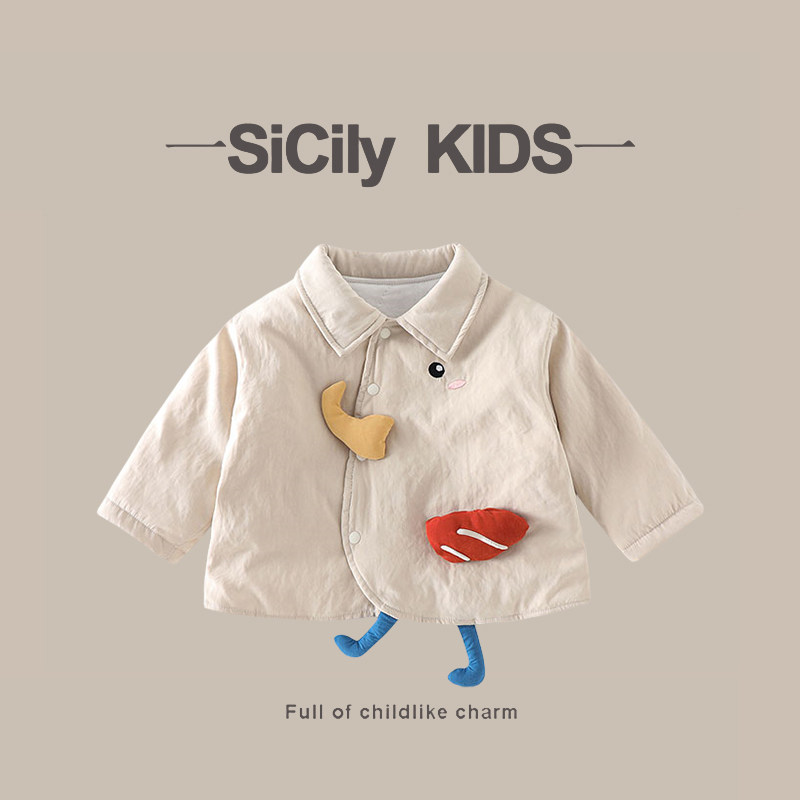SiCily Kids-куртки для мальчиков и девочек, осенне-зимние модные объемные стеганые куртки из тонкого хлопка с героями мультфильмов, милые топы Изображение 1