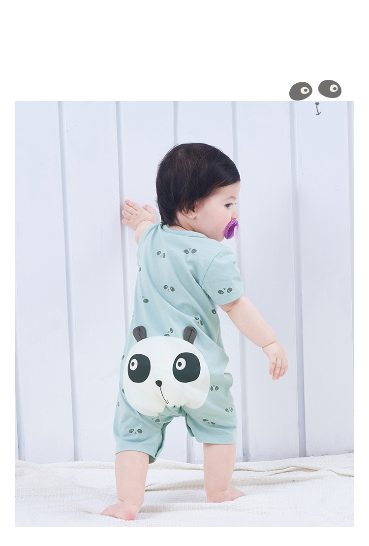 Quần áo trẻ em mùa hè mỏng nam và nữ Babyiesies tay áo ngắn dễ thương màu đỏ sơ sinh ra khỏi quần áo cotton - Áo liền quần áo liền quần lót lông cho bé