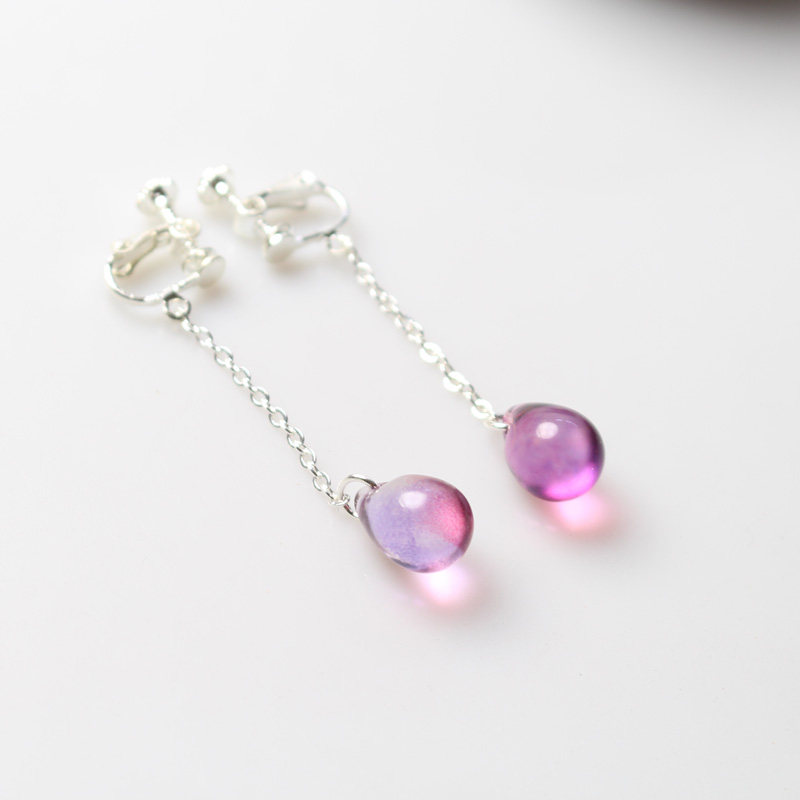 Years stay decorated with no ear clip anti-allergy comfort wear adjustable ear clip dreamy glazed earpiece