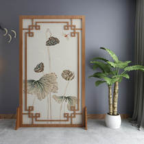 Chinese light luxury solid wood screen partition wall living room entrance custom hotel company decoration foyer Zen