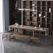 New Chinese Zen Soliwood Tea Table and Chair Combined Balcony Tea Room Office Reception Tea Table Furniture