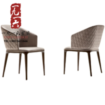 New Chinese solid wooden chair modern minimal housechair Italian minimal chair light luxury high-end negotiation leather chair