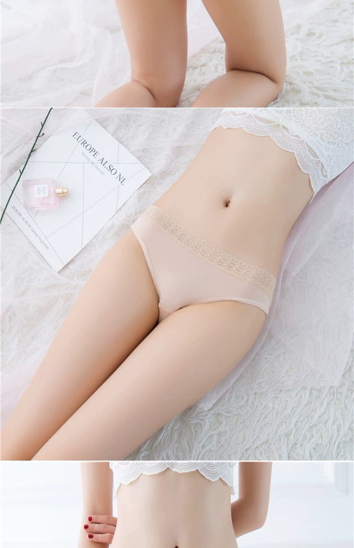 Thong nữ cotton thoải mái gợi cảm cotton nữ ren nóng sinh viên đồ lót eo thấp JS1851