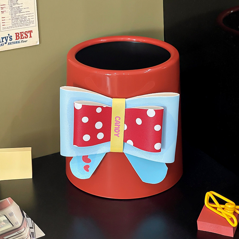 Desktop Trash Can for Home Use, High Aesthetic Value, Cute, Suitable for Car, Office Desk, Student Dormitory, Mini Waste Paper Basket, Storage Bin