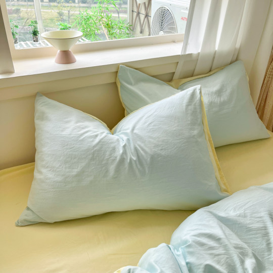 纯色水洗棉枕套一对装拍2枕头套家用单人学生宿舍枕芯套一只48x74