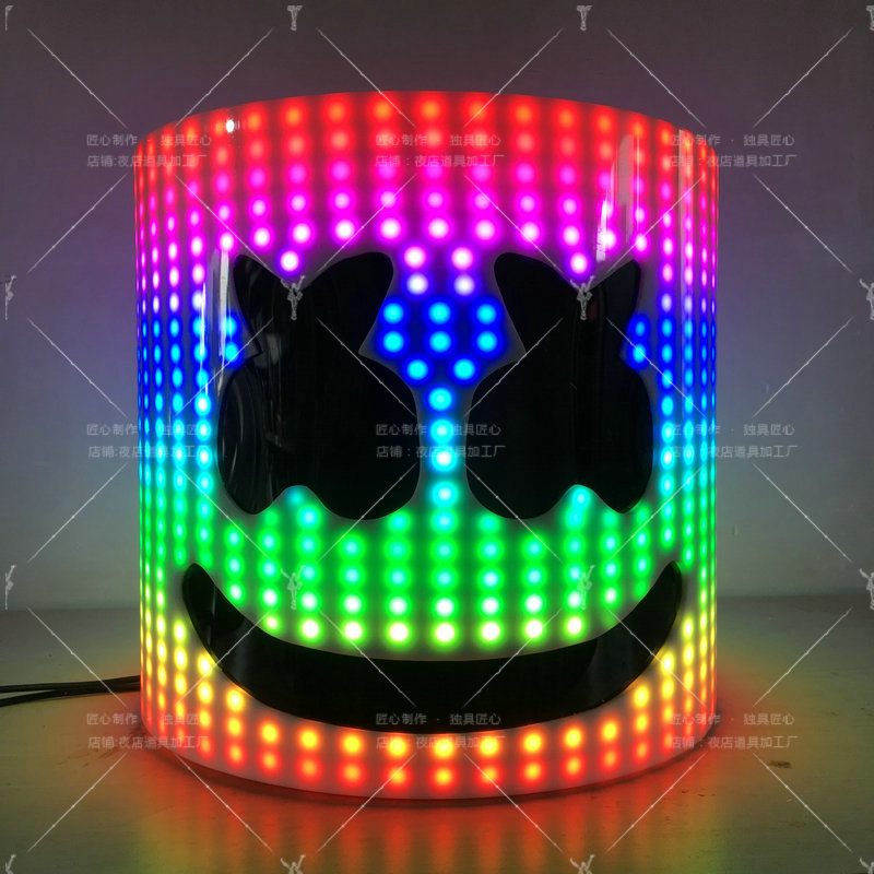 100 DJ headgear helmet marshmallow helmet headgear marshmello headgear 100 Music Festival atmosphere props