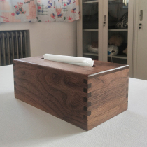 Black Walnuts Full Solid Wood Paper Towels Box Wood Cramps Day Style Living-room Tea Table Minima Home Napkin Cramps