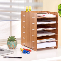 File Shelf Wooden Creative File Shelf Desktop Containing Multilayer Information Shelving Office Supplies Student Bookshelves