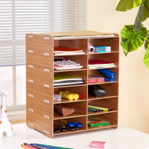 Creative Wooden Desk Surface File Rack Double Row 12 G A5 Express Delivery Out Gallery Single Electronic Face Single Containing Sorting Rack