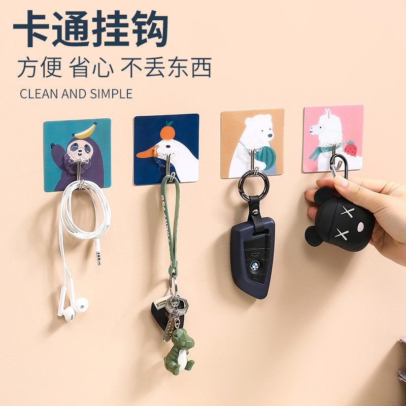 Hook creative cute strong sticky hook kitchen bedroom door behind the entrance adhesive free punch no trace hook