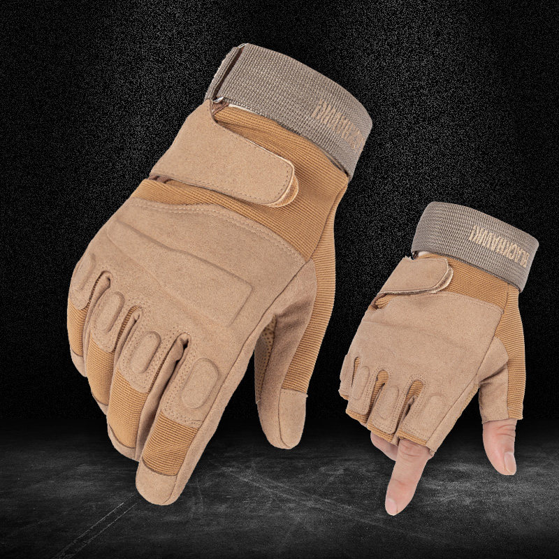Military Mind Special Forces Outdoor Black Hawk All Fingers Tactical Gloves Fighting Prevention Mountaineering Protection Movement Semifinger Gloves Men