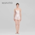 MANITO Manitou Bộ đồ ngủ bằng lụa thoải mái Bộ đồ lụa tơ tằm Quần short Dịch vụ tại nhà Bộ hai mảnh - Giống cái đồ bộ mặc nhà pijama Giống cái