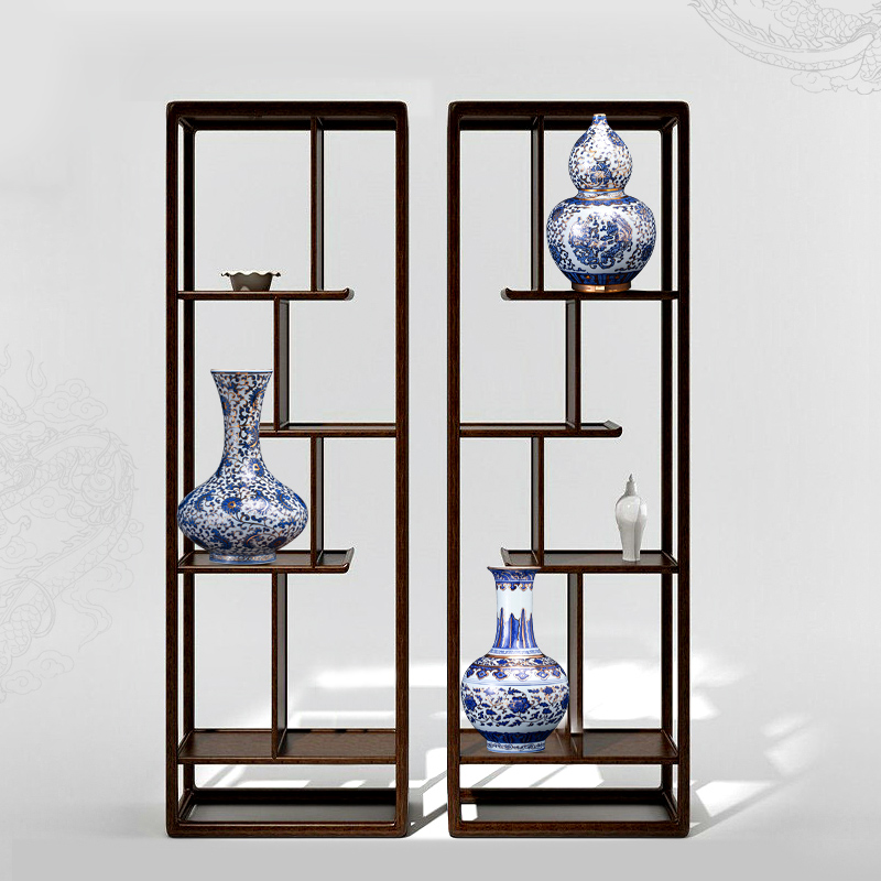 Jingdezhen ceramic antique hand - made paint new Chinese style living room blue and white porcelain vase rich ancient frame decorative porcelain furnishing articles
