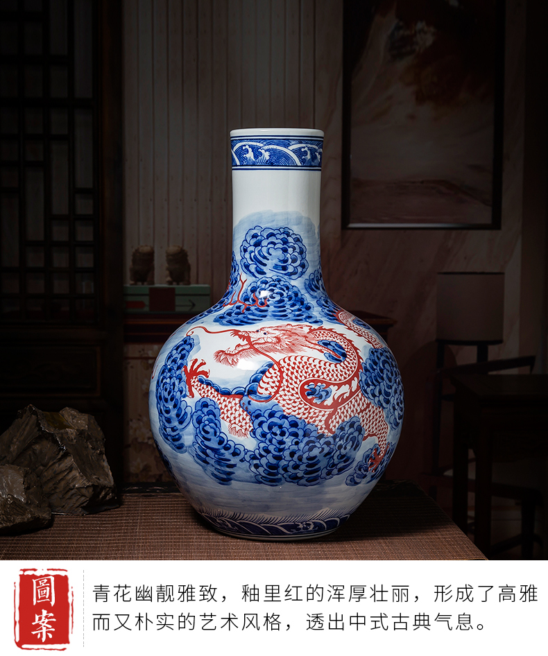 Antique imitation of jingdezhen ceramics up porcelain vase youligong Chinese style household, home furnishing articles gift ornament