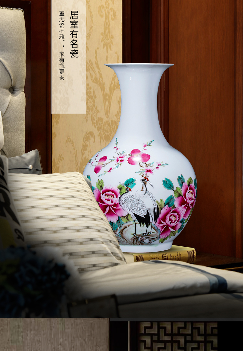The Master of jingdezhen ceramics hand - made pastel pomegranate flower vase Chinese style living room decorated office furnishing articles rich ancient frame