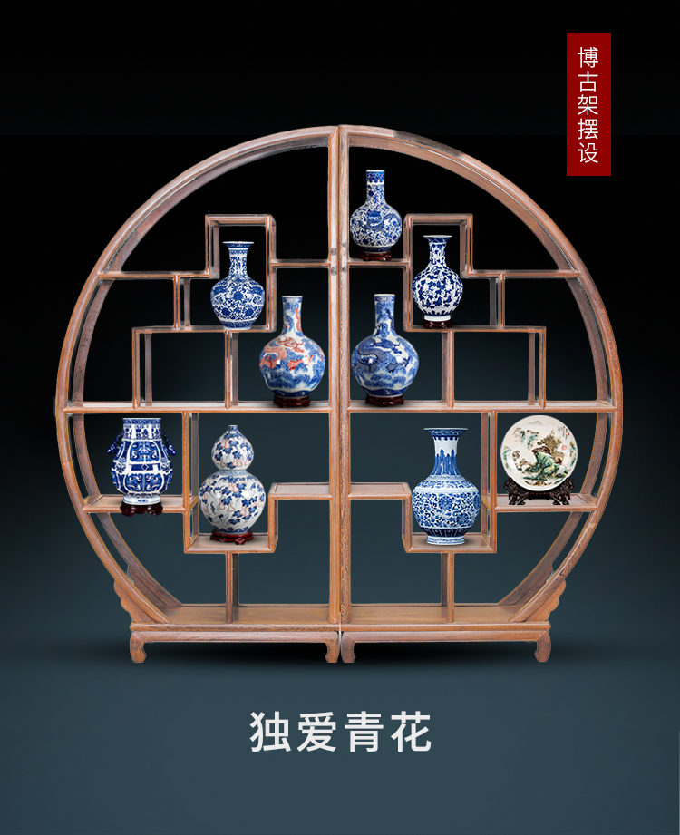 Blue and white porcelain of jingdezhen ceramics hand - made vases, flower arrangement home rich ancient frame sitting room adornment handicraft furnishing articles